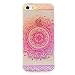 Produktbild MUTOUREN TPU Case-für Apple iPhone SE 5 5S Schutzhülle/Hülle/Handyhülle-Silikon-Kasten-Abdeckungsschutz - Ultra dünn Durchsichtig Kristall Anti-scratch Drucken Handycover-Mandala Rot
