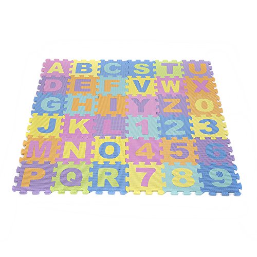 Preisvergleich Produktbild 36Pcs EVA Schaumstoffmatte,Spielteppich Puzzlematte Spielmatte,Schutzmatte Kinderspielteppich Lernteppich,Puzzleteppich