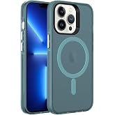 ZORE Apple İle Uyumlu iPhone 13 Pro Kılıf Magsafe Şarj &Ouml;zellikli Buzlu Transparan C-Pro Sert Kapak Lacivert