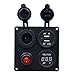 Produktbild BlueFire Schalter Panel,2 USB Ladegerät Adapter + Zigarettenanzünder + Led Voltmeter + On-Off-Button 12V/24V Wasserdich Aluminium für Auto Boot Marine RV LKW Motorrad