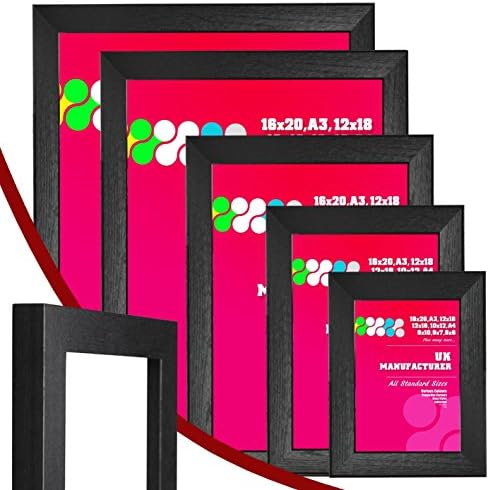 Picture Photo Frames BLACK Brand New THICK BOX Moulding - Various Sizes (Black, 16 x 12 Inch)-4Ever4Less