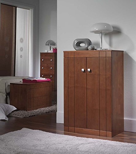 Dogar Kubyc Zapatero de 2 Puertas con estantes, Pino, Nogal, 93.90x63.80x7.20 cm