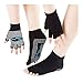Produktbild Non Slip Yoga Pilates Fingerlose Übung Grip Handschuhe Socken Mit Weißen Silikon Punkten (Handschuhe+Socken)