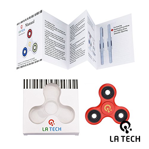 LA TECH Hand Spinner Finger Tri-Spinner Fidget EDC Focus Toy Unruhe Kreisel Spielzeug Fidget Toy Trio Kugellager für ADS, ADHS, Angstzustände und Autismus Erwachsene Kinder (Rot) - 5