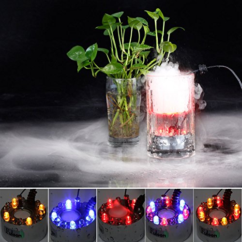 Fuloon Mist Maker Nebel-Luftbefeuchter 12 LEDs Nebel-Hersteller in Bonsai-Dekoration Licht Fogger mit AC-Adapter - 3