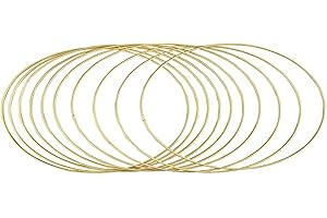 Rayher 25214616 Anneaux en métal revêtu p. arts créatifs, 10 pces 25cm ø, or mat