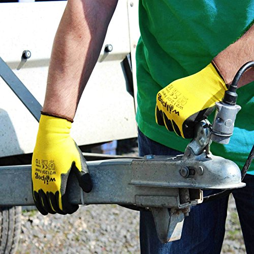 Arbeitshandschuhe ::: Wilpeg W2120F Nylon-Strickhandschuhe PU Feel zum Schutz bei Installations- und Montagearbeiten, Größe:9 (L) - 7