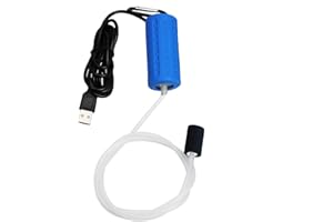 LENPESTIA Mini pompe à air d'aquarium USB - Pompe à oxygène silencieuse - Économie d'énergie - Bubbler d'oxygène avec pierre à air et tuyau en silicone à sortie unique - 1 W