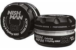 ‎NISHMAN NISHMAN C3 Coloring Farb Hair Styling Wax - Dark Black 100 ml