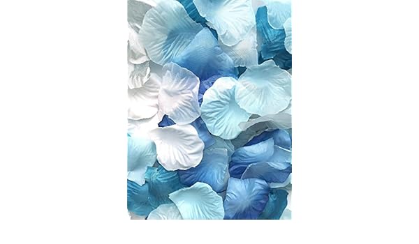 Dreammadestudio 500 X Mixed Blue Silver White Artificial Silk Rose