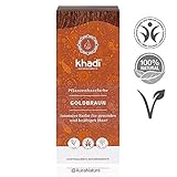 La miel se encuentra con el chocolate - khadi dorado teñe el cabello en un marrón dorado brillante y aterciopelado . Los ingredientes herbales puros le dan a tu cabello reflejos intensos de color y brindan un cuidado rico. ¡khadi golden brown aporta color, volumen y brillo naturalmente radiantes a tu cabello! Su resultado individual depende de su color de cabello inicial natural: va desde un deslumbrante matiz ámbar hasta un marrón dorado brillante y aterciopelado . ¡Trae brillo dorado y podero