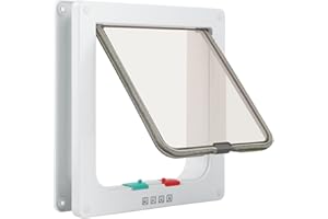 YAMOOCO TKOOFN Chatière Chat Chien Porte Sécurité 4 Positions Verrouillable Avec Tunnel