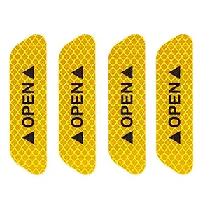 4Pcs Yellow Car Door Reflective Warning Sticker