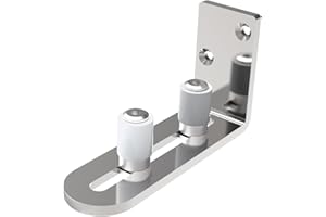 WOLFBIRD - Guía de piso ajustable para puerta de madera corredera de acero inoxidable