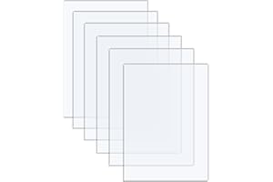 Langaelex 6 Pieces Clear Acrylic Perspex Sheets A4 (297 x 210 mm), 1 mm Transparent Plexiglass Sheets for Picture Frame Glass Replacement, Projects Display, Painting (A4)