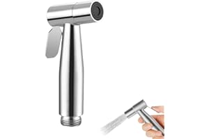 VNIDJGB Hand Held Bidet Sprayer, 304 Stainless Jet Spray for Toilet, Water Saving Toilet Bidet Sprayer, Portable Diaper Washer, for Toilets Cleaning,Pet Bath,Bathroom Douche Hygiene(Silver)