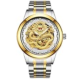 ZhongYi Stilvolle und raffinierte Herren Gravur Rubin und Diamant Wasserdichte UH