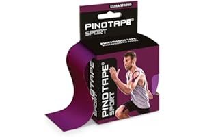Pinotape Sport Kinesiologie Tape | 5 Meter x 5 cm | Wasserfestes Kinesiotape | Extra Stark | Hochwertiges, Elastisches Therapieband für Sport und Therapie | Aubergine (1)