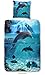 Produktbild Good Morning! Renforcé Bettwäsche 4 teilig Bettbezug 135 x 200 cm Kopfkissenbezug 80 x 80 cm Delfin 5586.20.08 Blau