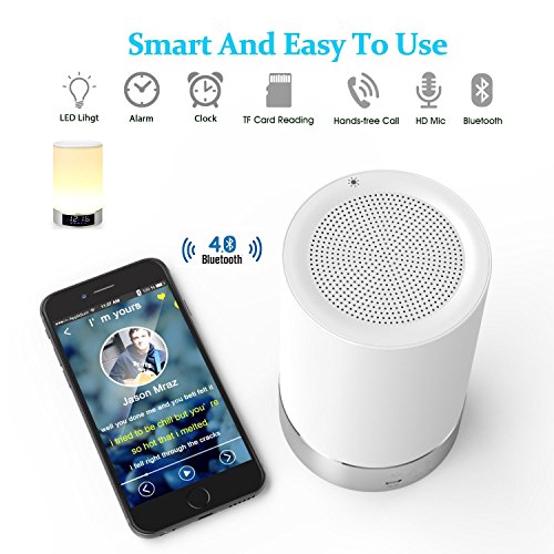 Generic L5 7 Farbe mit Bluetooth Lautsprecher-Alarm-Wecklicht, weiß, 8.8 x 8.8 x 14.1 cm, L5 - 2