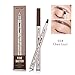 Tattoo Eyebrow Pen with Four Tips, GreeStore Long-lasting Waterproof Brow Gel Fine Eyebrow Pencil, Smudge-proof Super Durable Eye Brow Make up Pencil Beauty Tools, Chestnut/Dark Brown