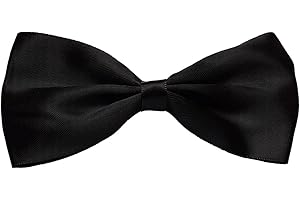 BONNIN Kids Boys Pre-Tied Satin Bow Tie Plain Bow Tie for Wedding Party Adjustable Formal bow tie-Elastic band