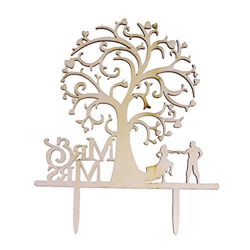Hochzeit Holz Kuchendeckel Braut Baum Paar Und Bräutigam Mr & Mrs Hochzeit Favorisiert - 3