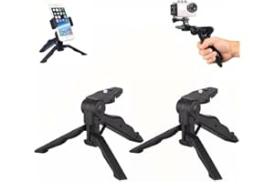 RMEET Mini Treppiede per Smartphone,2 PCS Treppiedi per Fotocamera Stabilizzatore Portatile Tripod Supporto per Impugnatura a Pistola per Riprese per Telefono Cellulare da Tavolo Tutti