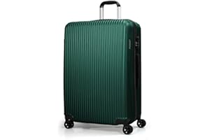 FOSANI Large Suitcase |Aluminium Telescopic Handle | Lightweight Hard Shell Suitcases |3 Digit Combination Lock | 4 Silent Dual Spinner Wheels (Green, Large 28'')