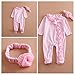 WangsAura®Cotton Newborn Girls Flower Clothes Baby Outfit Infant Romper Clothes With Head Band (Tag3M/1-2months, pink)