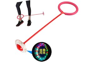 Tikwisdom LED Single Leg Blinkende Rad Springen Kinder Ball Outdoor Spiele Energetisch - Kinder Hüpfen Ball Fußball Spielzeug Swing Ball (Rot)