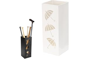 Sightday Schirmständer,Metall Regenschirmständer Am Eingang,Quadratischer Freistehender Schirmständer Regenschirm,Regenschirm Ständer Für Regenschirme,Spazierstöcke,Packpapier,Trekkingstöcke(Weiß)