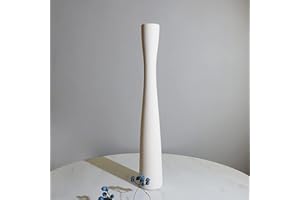 Cutfouwe Jarrón de Suelo Estrecho de 50 cm de Alto para Hierba de Pampas, jarrón Decorativo de cerámica Blanco Mate, jarrones Hechos a Mano para Ramas, Flores secas o Flores de Tallo Largo