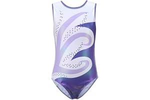 Dkhsy Gymnastics Leotards for Girls, Sleeveless/Long Sleeve Leortards for Girls Gymnastics Athletic Leotard for Little Girl Sparkle Pattern Unitards Bodysuit