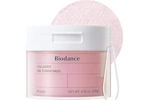 BIODANCE Biodance Kollagengel tonic Pads, stramar åt porerna och förbättrar elasticiteten, koreanska toniska kuddar för känslig hud, 140 g, 60 kuddar
