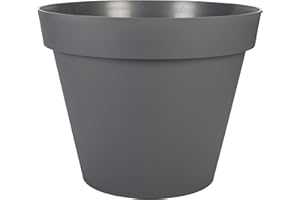 EDA - Pot de Fleur Rond Toscane Ø 60 cm - Volume 76 L - Ø 59 x H.47 cm - Gris Anthracite