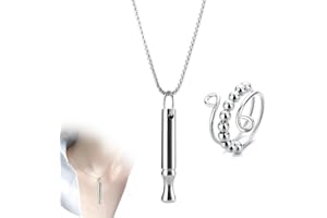 UYVPAER 2Pcs Collares De Respiración, Collar De Alivio De La Ansiedad Con 1 Collar Y 1 Anillos, Dispositivo De Ejercicio De Respiración Para Meditación, Pánico, Ralentización De La Respiración