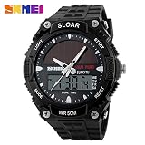Easy Go Shopping Herrenmode-Solaruhr Wasserdichte Doppelmaschine Elektronische Outdoor-Sport Herrenuhr Studentenuhr (Color : 5)