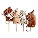 Pink Papaya | Stick horse - "Cordy" - Beige stick horse made of cord with white mane and with sound effect