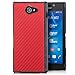 Produktbild Saxonia® Sony Xperia M2 Hülle Case Schutzhülle Cover Slim Design in Carbon-Optik Rot