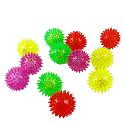 12 Stück LED Stachelball Leuchtflummi für Kinder | Gummibälle Leuchtbälle als Mitgebsel | Geschenk für Geburtstag und Kinderparty - 3