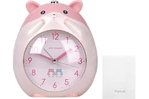 HUSHUI Kinderwecker, Kinderwecker Schlummerfunktion Cartoon Hamster Uhr mit Nachtlicht Lernwecker für Jungen und Mädchen