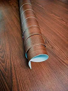 One2one Enterprises Dark Brown Wood Self Adhesive Vinyl for Almirah Cupboard Door Decorative Furniture Interior & Renovation Projects (Light Brown 16x48 Inches)