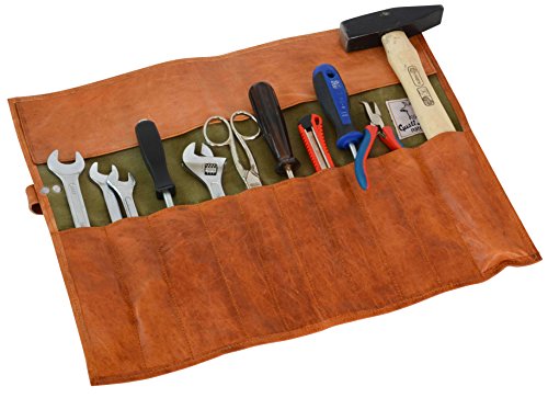 Gusti Leder nature “Jace“ Werkzeugtasche Werkzeugrolltasche Werkzeugmappe Werkzeuge Rolltasche Malutensilien Hülle Ledertasche Näh und Strickzubehör Tasche Ziegenleder Vintage Braun A121b - 3