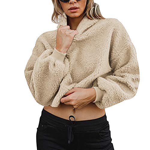 Preisvergleich Produktbild TianWlio Frauen Langarmshirt Bluse Hoodie Pullover Langarmshirt Kapuzenpullover Sweatshirt Herbst Warme Flauschige Winter Top Kapuzenpulli Damen Pullover Jumper