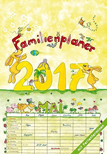 Download Familienplaner 2017 - Familientermine / Familientimer (24 x 34) - mit Ferienterminen - 6 Spalten - Wandplaner