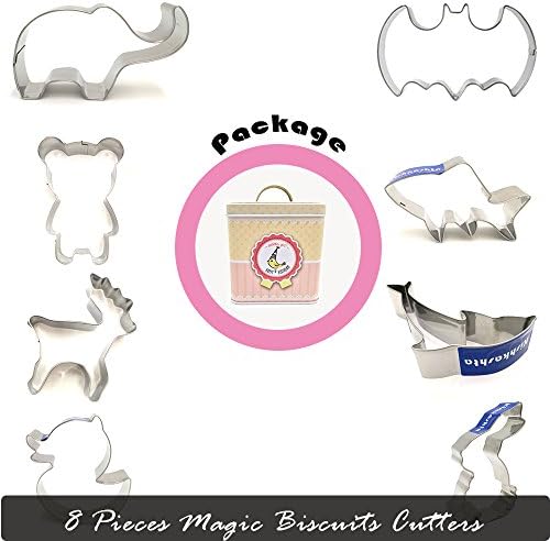Bayit 3 Inch Holiday Animal Bakery Tool Cookies Biscuits Fondant Cutters Mold Decorating Fun for Kids Gifts Baby Shower, Set of 8
