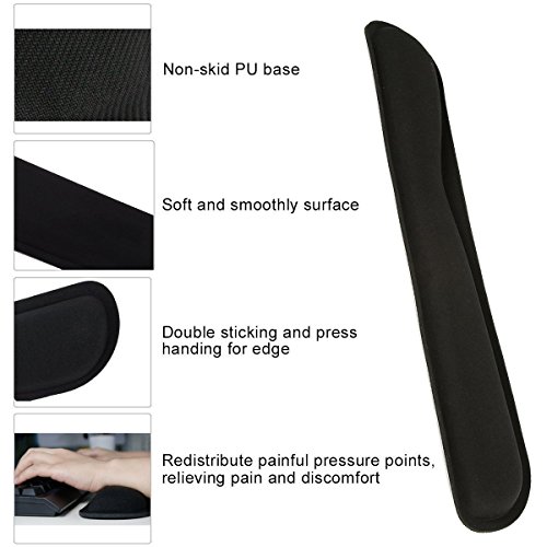 Reposamu ecas Teclado Gel WEINAS Ergon mico con Mu ecas del Teclado Rat
n Pad Antideslizante para Ordenador Alfombrillas para Rat n y Teclado
Reposamu ecas Espuma de Memoria Almohadilla de Rat n - Negro