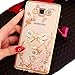 Price comparison product image WEIFA Galaxy 2017 A5 Finger Ring Rotary Stand Case, Bling Diamonds Perfume Bottle Style Clear Blossoms Cover, Newest Soft Shiny Bumper Very Thin Slim Case For Samsung Galaxy A520