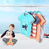 Songmics 20 Stück Kinder-Kleiderbügel mit Samt überzogen, 30 cm , 360 Grad drehbar, Antirutsch, Blau CRF20Q - 2